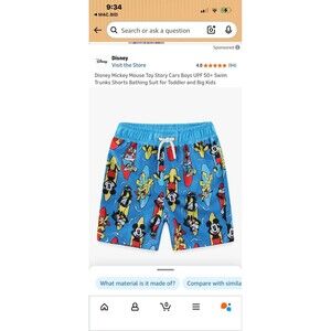 NWT Disney Baby Swimming Suit Trunks Shorts Size 3T